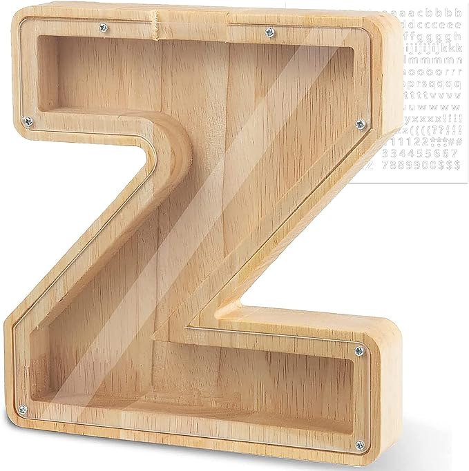 Personalized Wooden Letter Piggy Bank For Kids