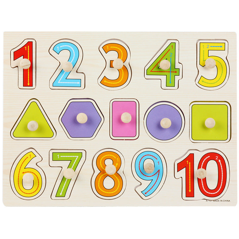Montessori Early Learning Wooden Toys Shape Awareness Puzzle Boards
