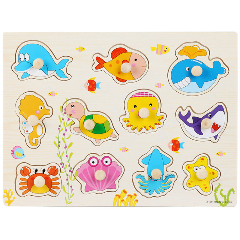 Montessori Early Learning Wooden Toys Shape Awareness Puzzle Boards