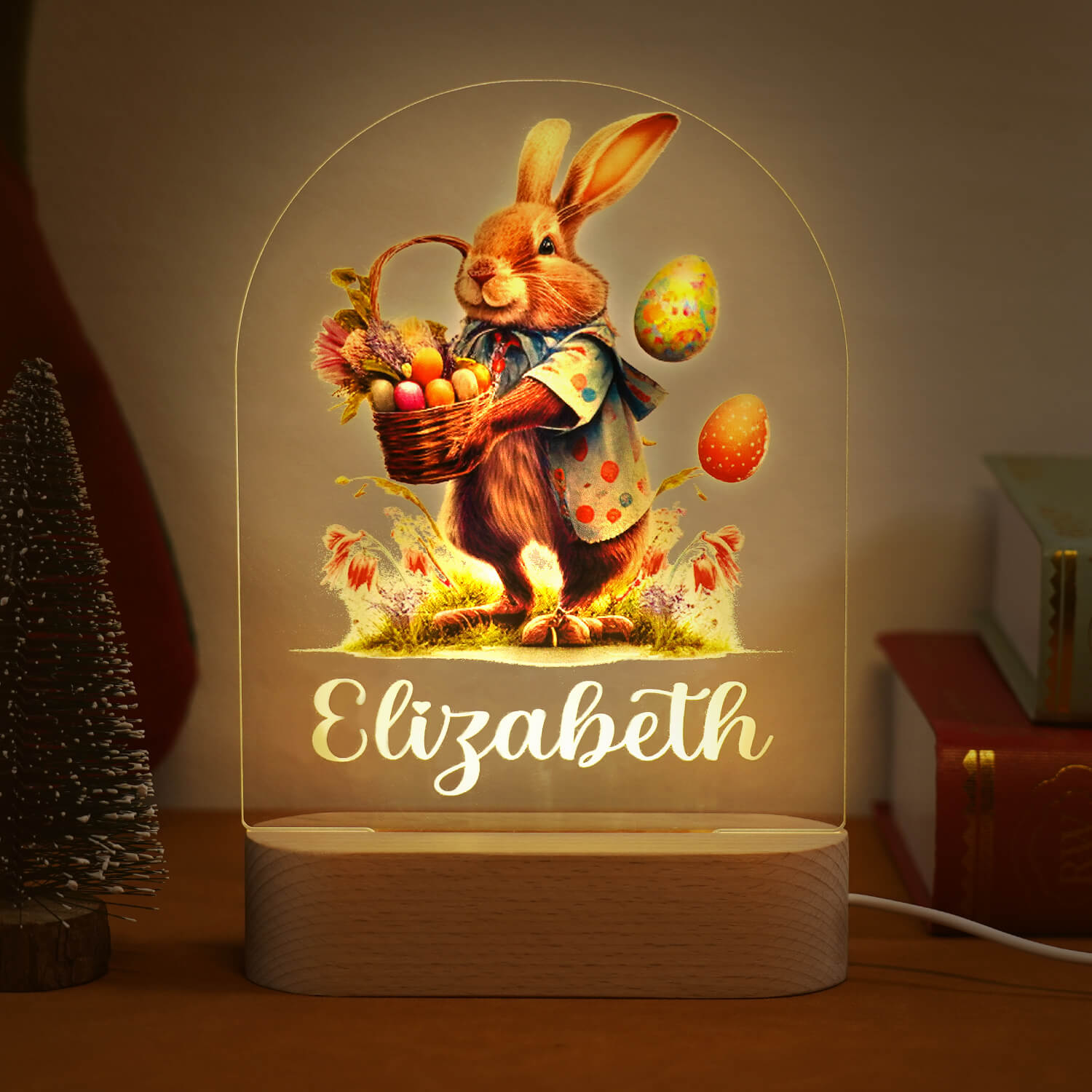 Personalized Easter Bunny Name Night Light