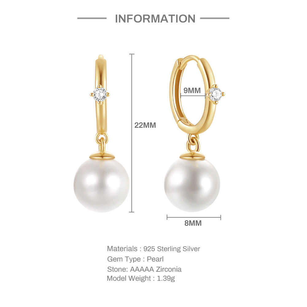CZ Accent Pearl Drop Girls Earrings