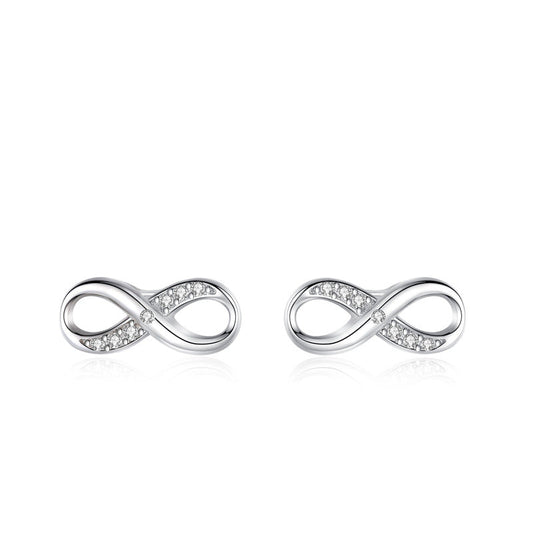 Sterling Silver Infinity Girls Stud Earrings