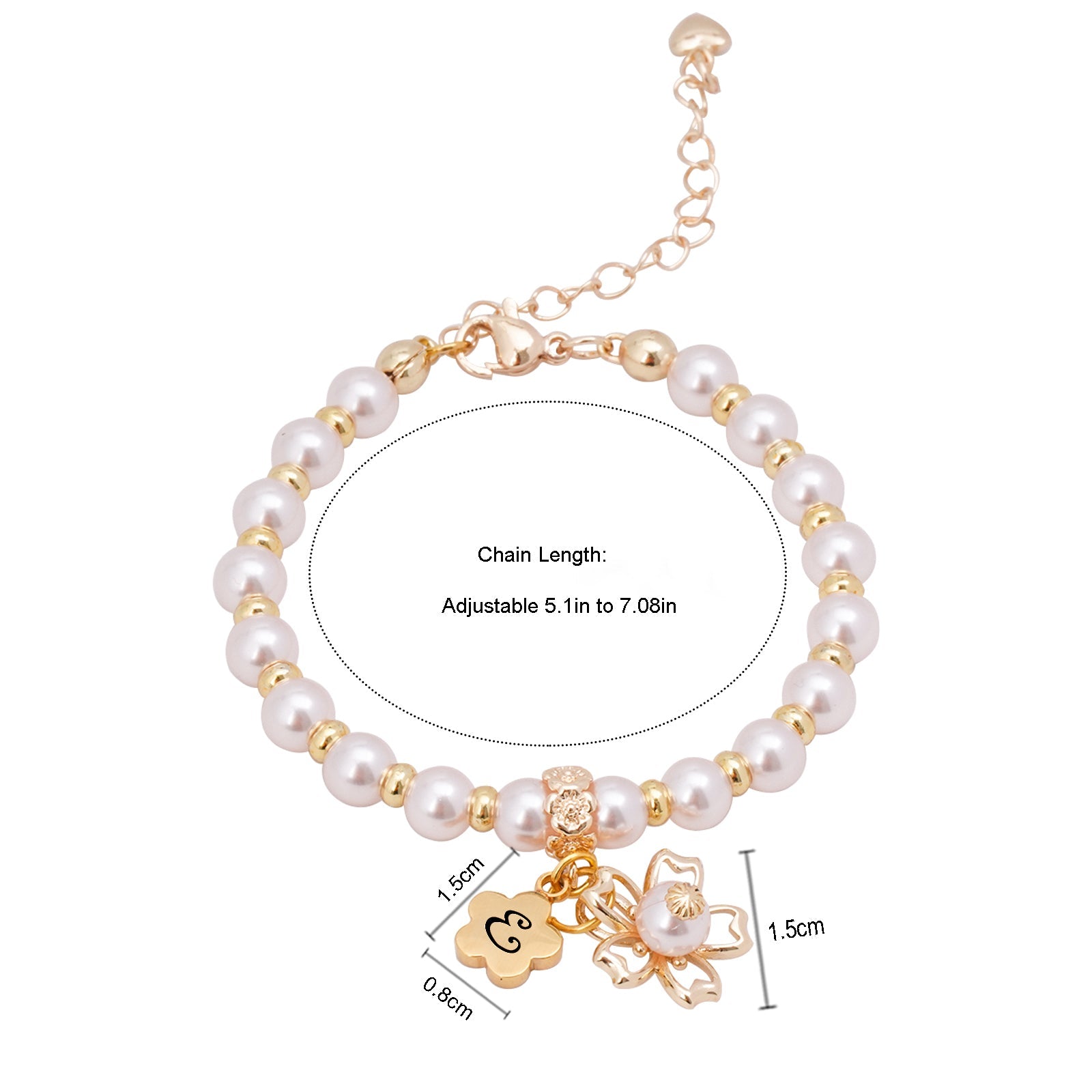 Sakura Charms Personalized Birthstone Girl's Pink Pearl Necklace