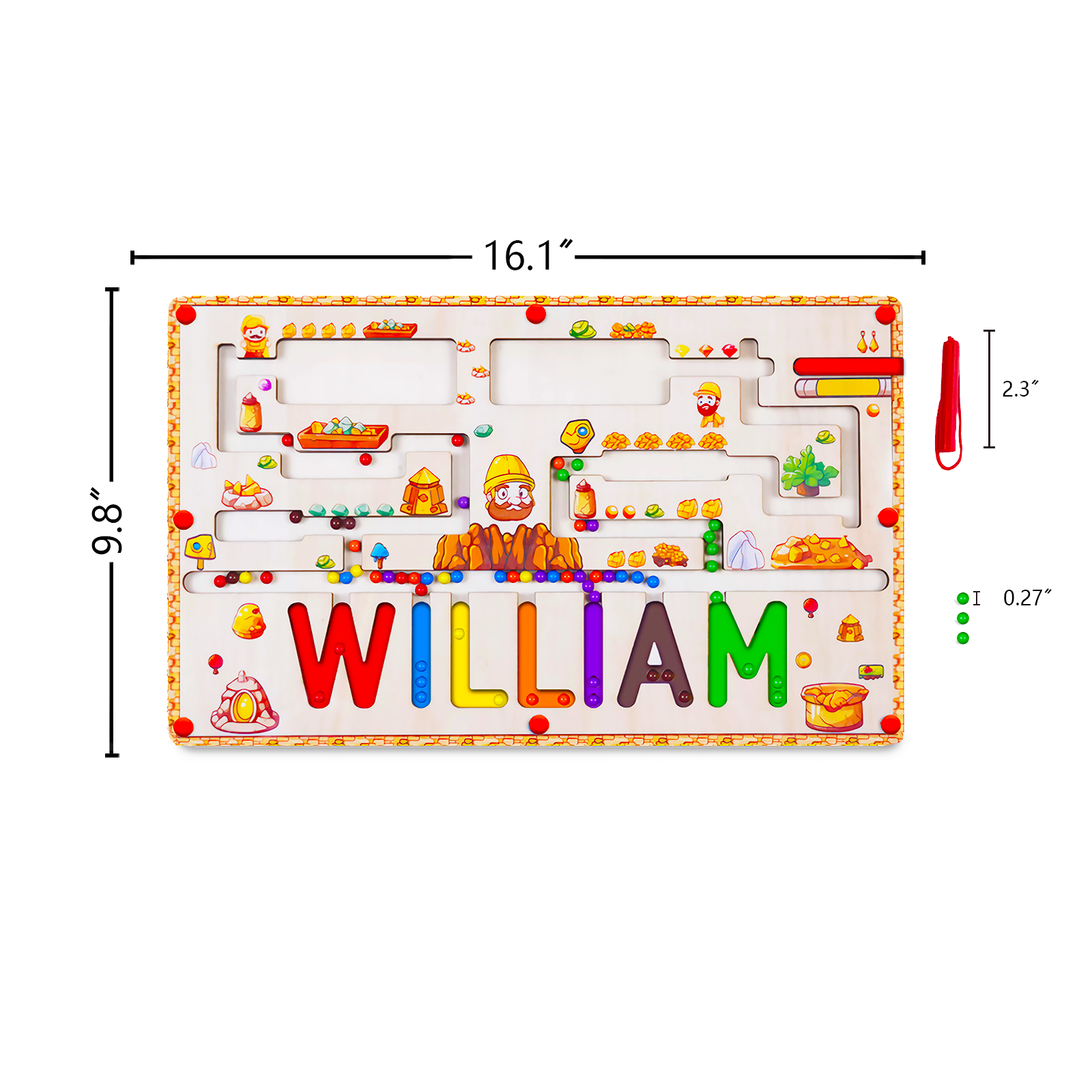 Personalized Wooden Magnetic Maze With Baby Name