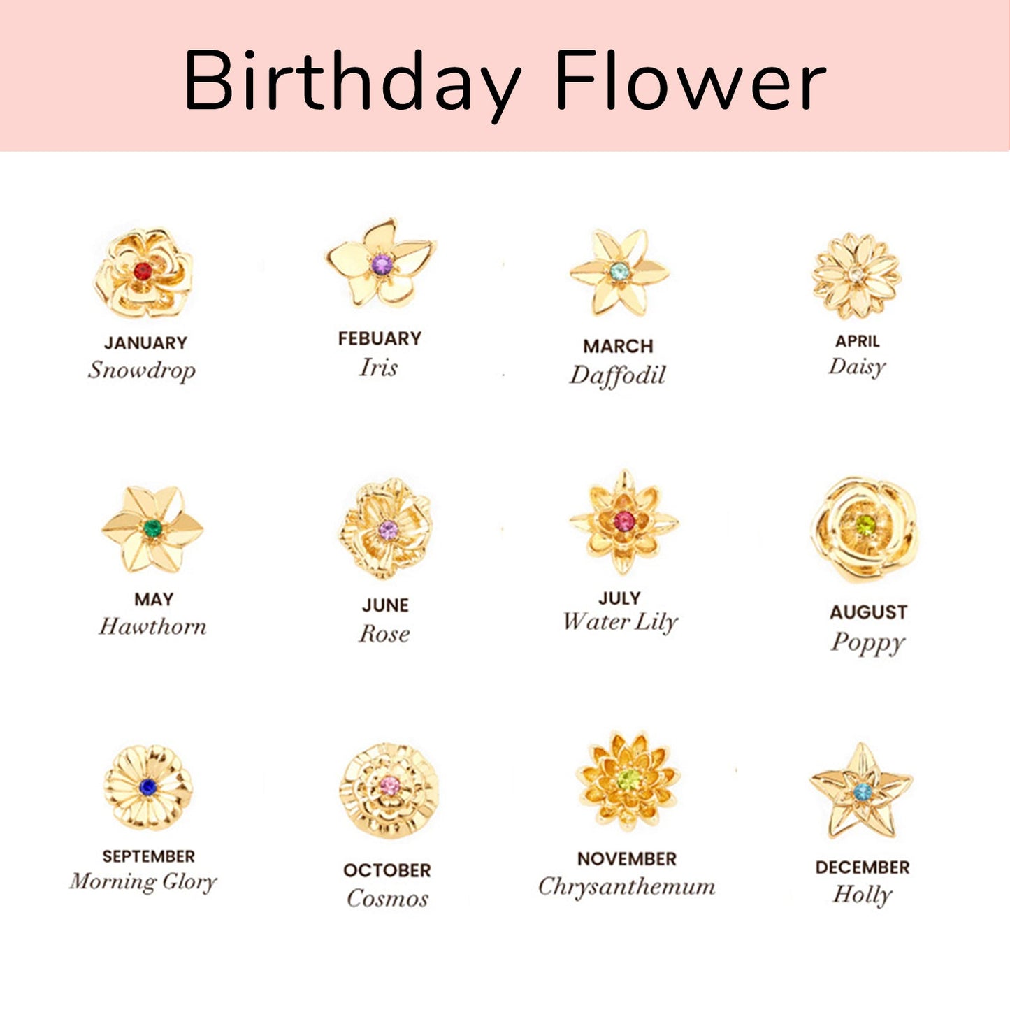 Personalized Baby Name and Birthflower Pearl Bracelet