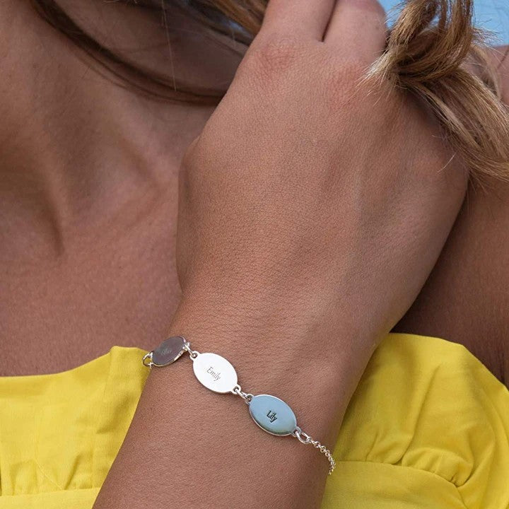 Personalized Name Oval Bracelet