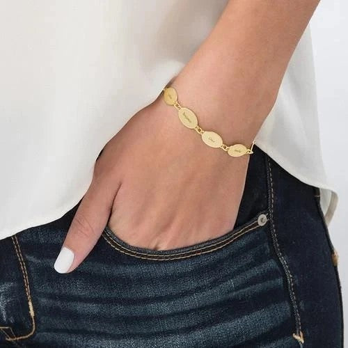 Personalized Name Oval Bracelet
