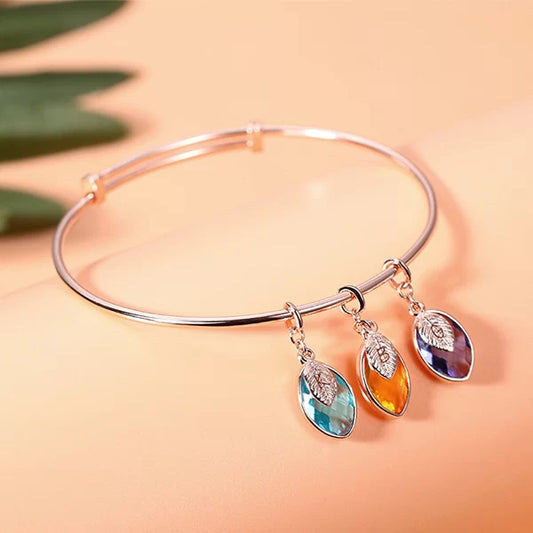 Pesonalized Family Birthstone and Initial Bangle