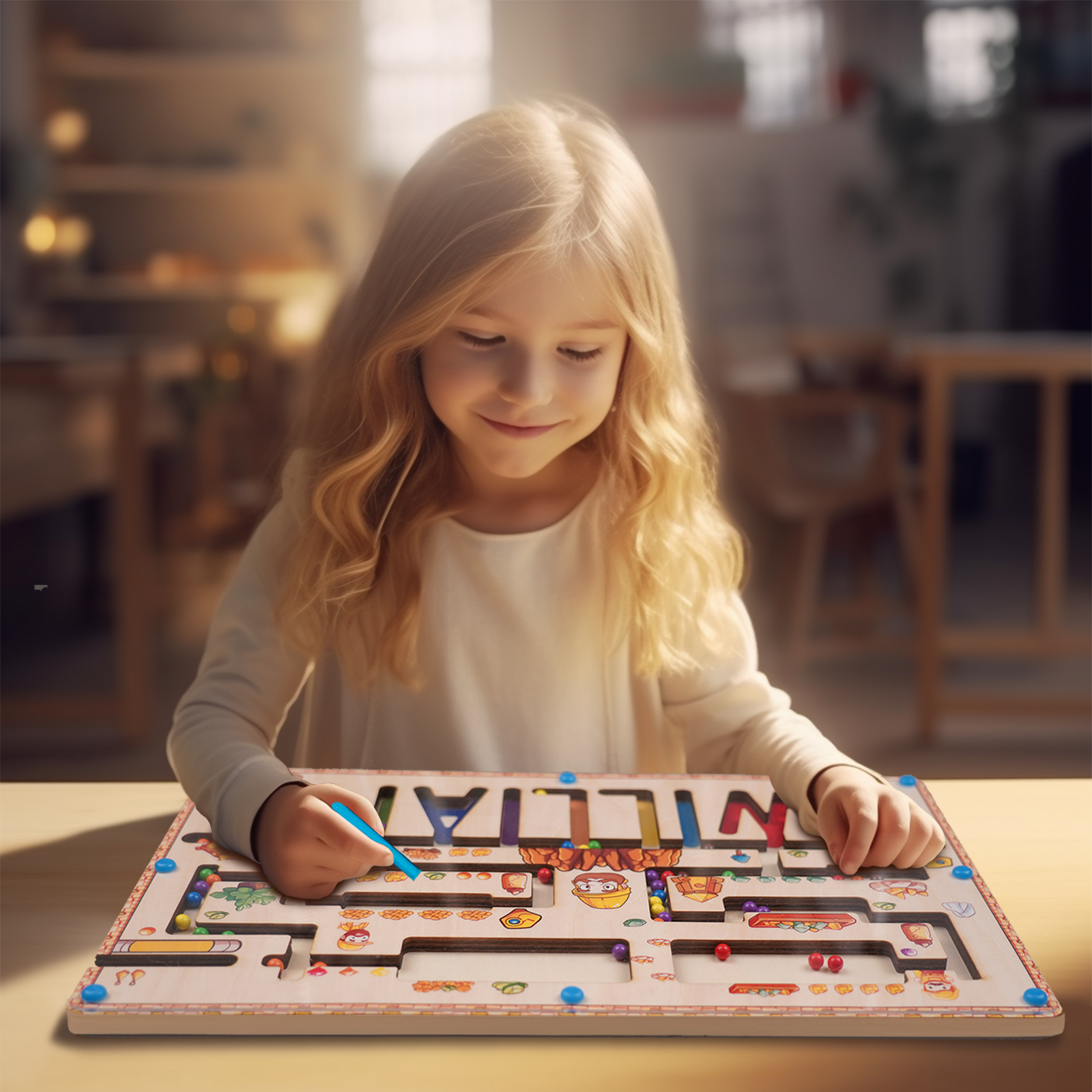 Personalized Wooden Magnetic Maze With Baby Name