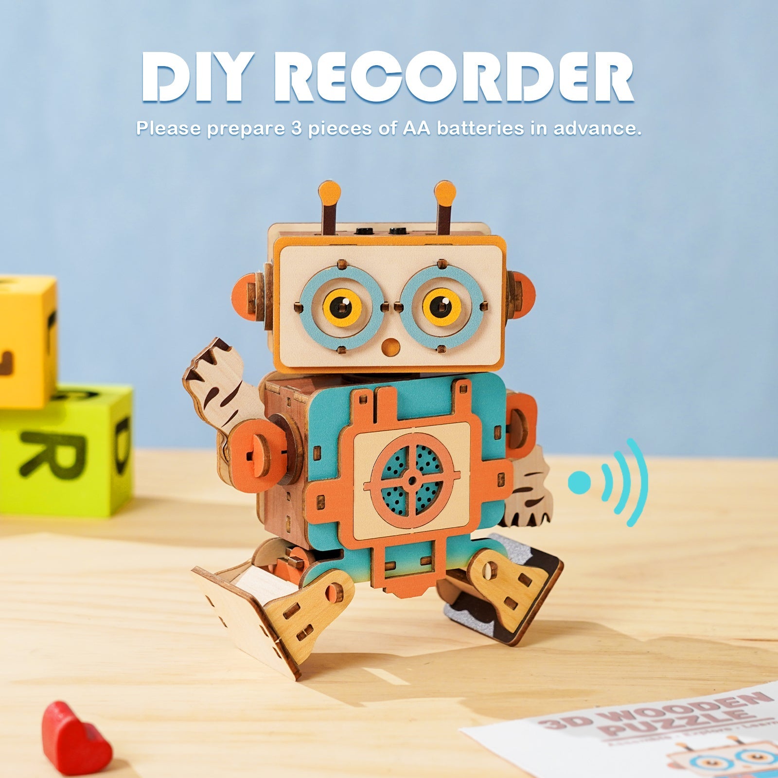 Grunt Robot – 3D DIY Wooden Puzzle Recorder