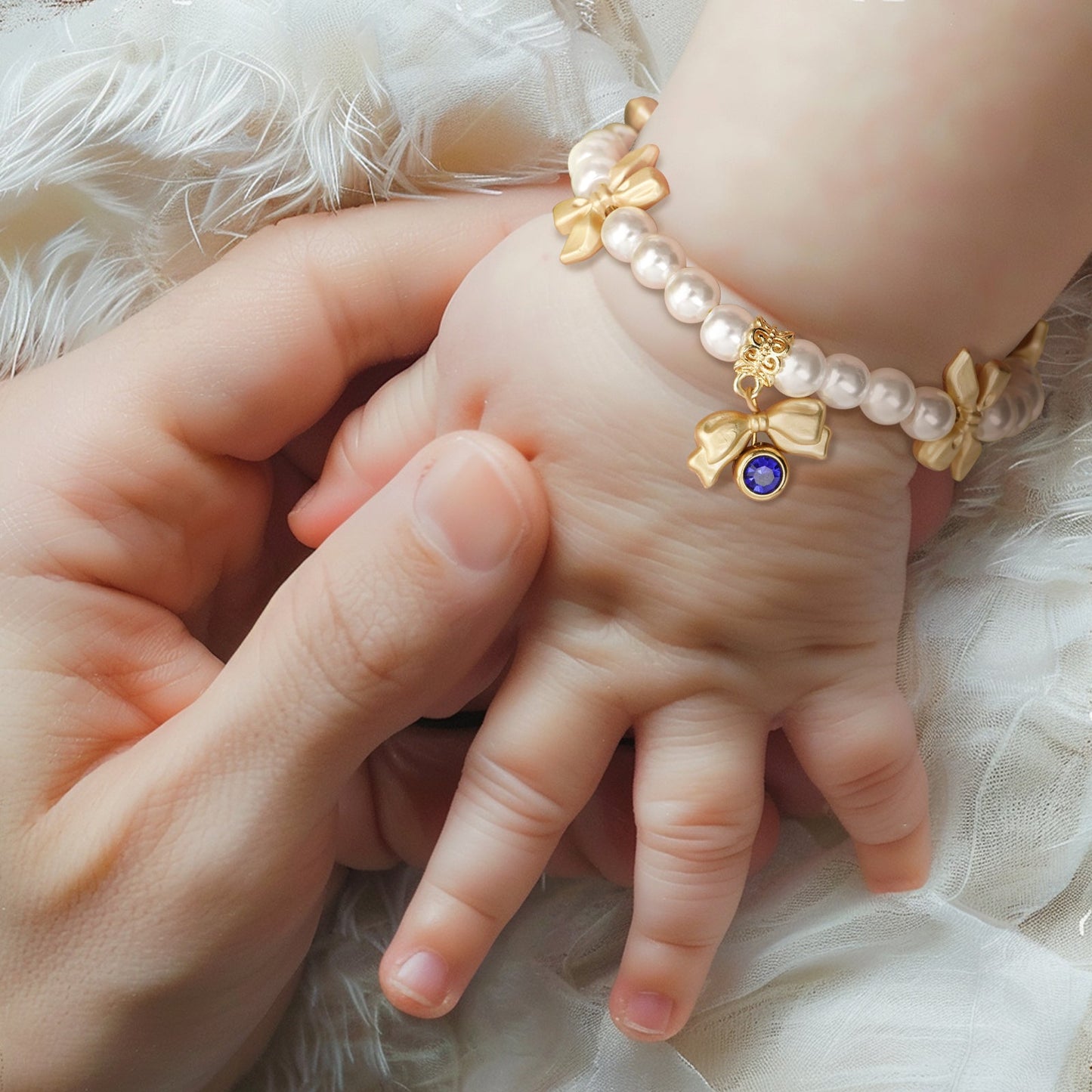 Personalized Girls Birthstone Bow Charm Bracelet
