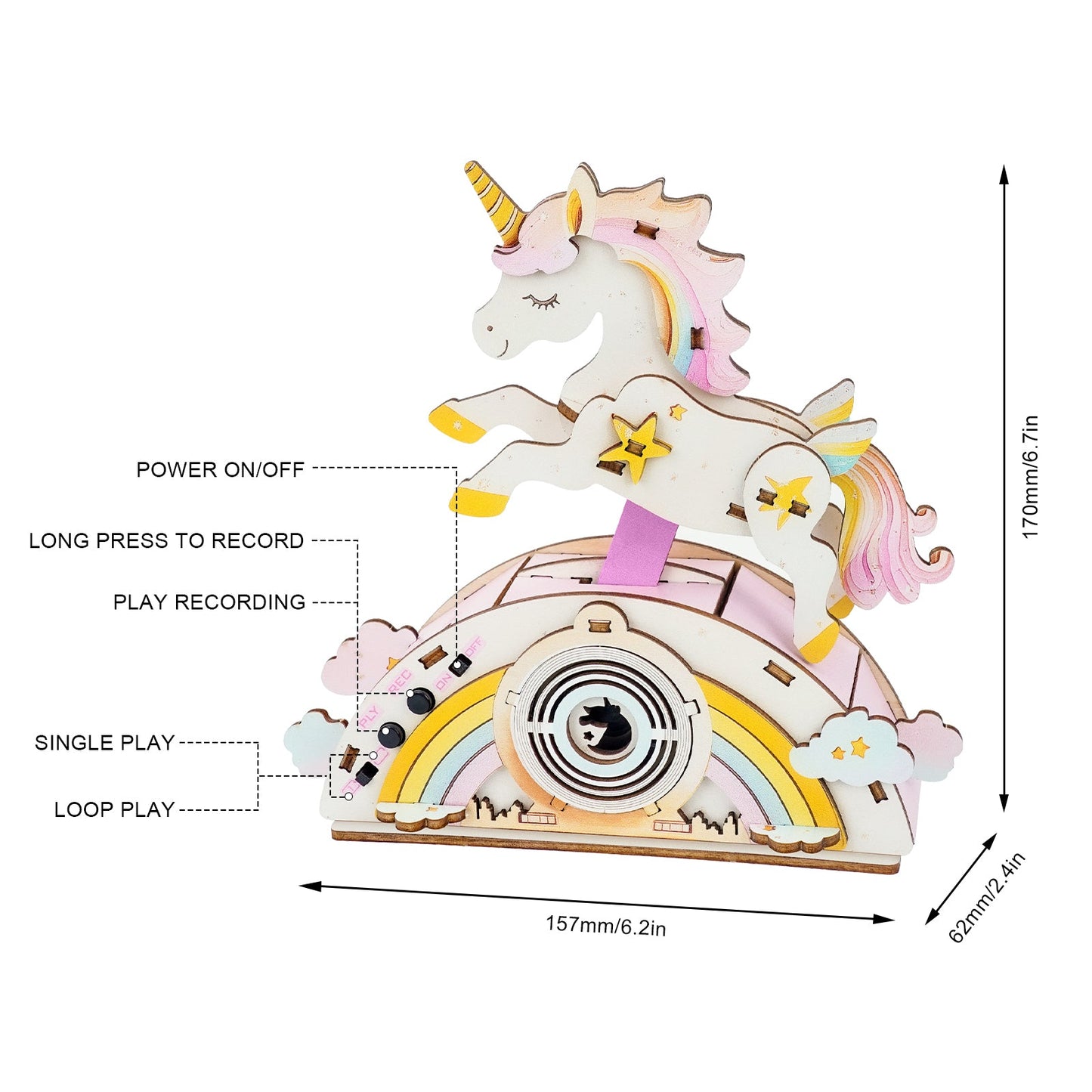 Strolling Unicorn – 3D DIY Wooden Puzzle Recorder
