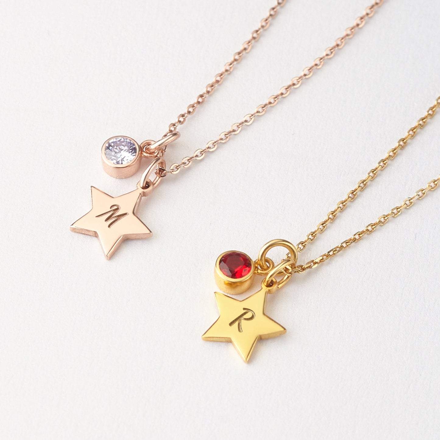 Custom Initial and Birthstone Children's Necklace