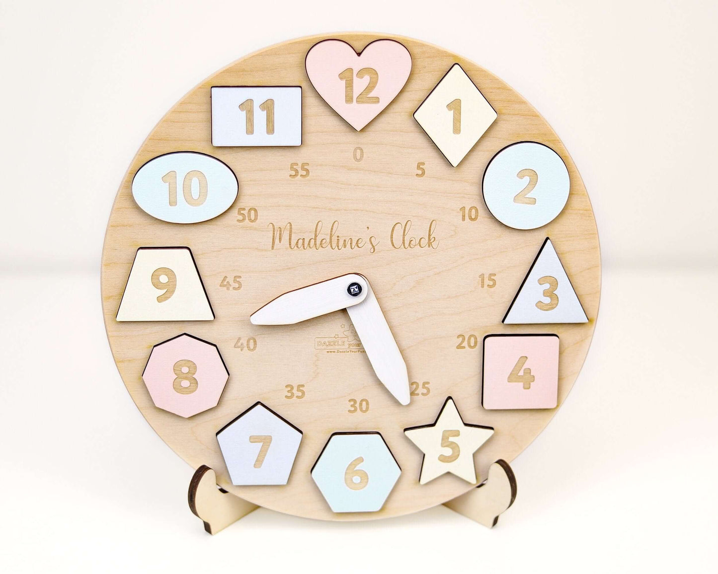 Personalized Wooden Name Clock For Kids
