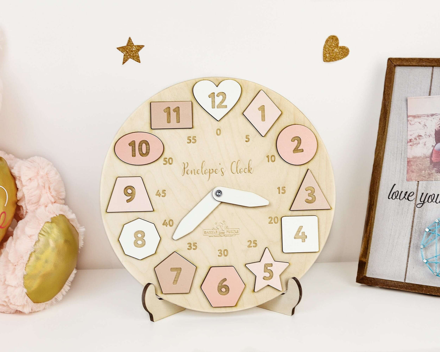 Personalized Wooden Name Clock For Kids