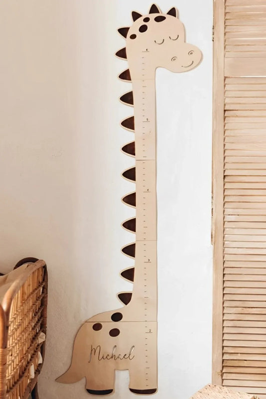 Personalized Wooden Baby Name Growth Chart - T-rex