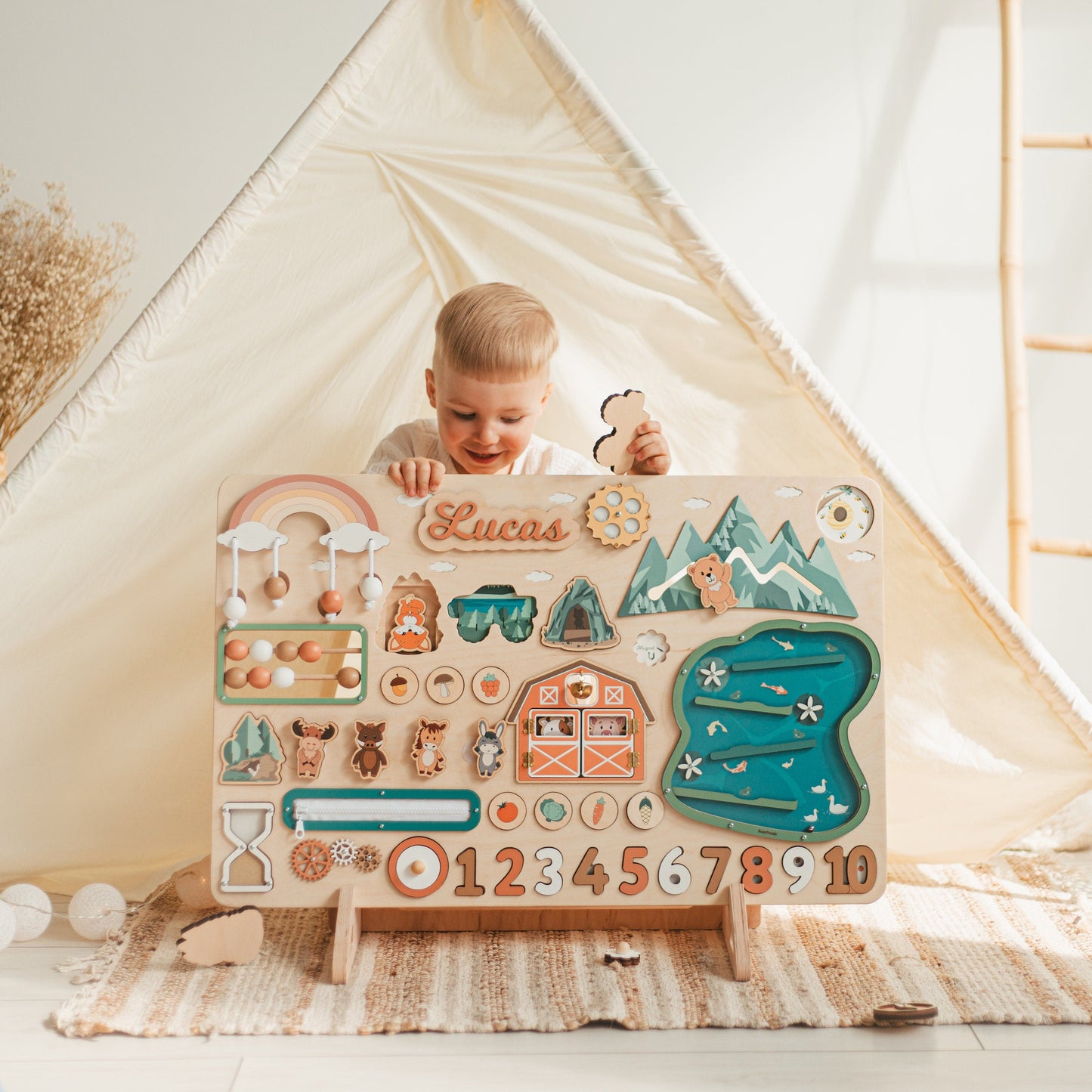 Personalized Wooden Activity Board for Kids