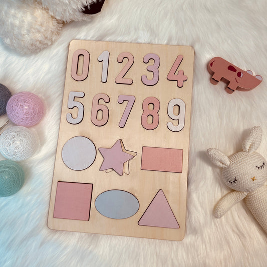 Shapes And Numbers Wooden Educational Puzzle