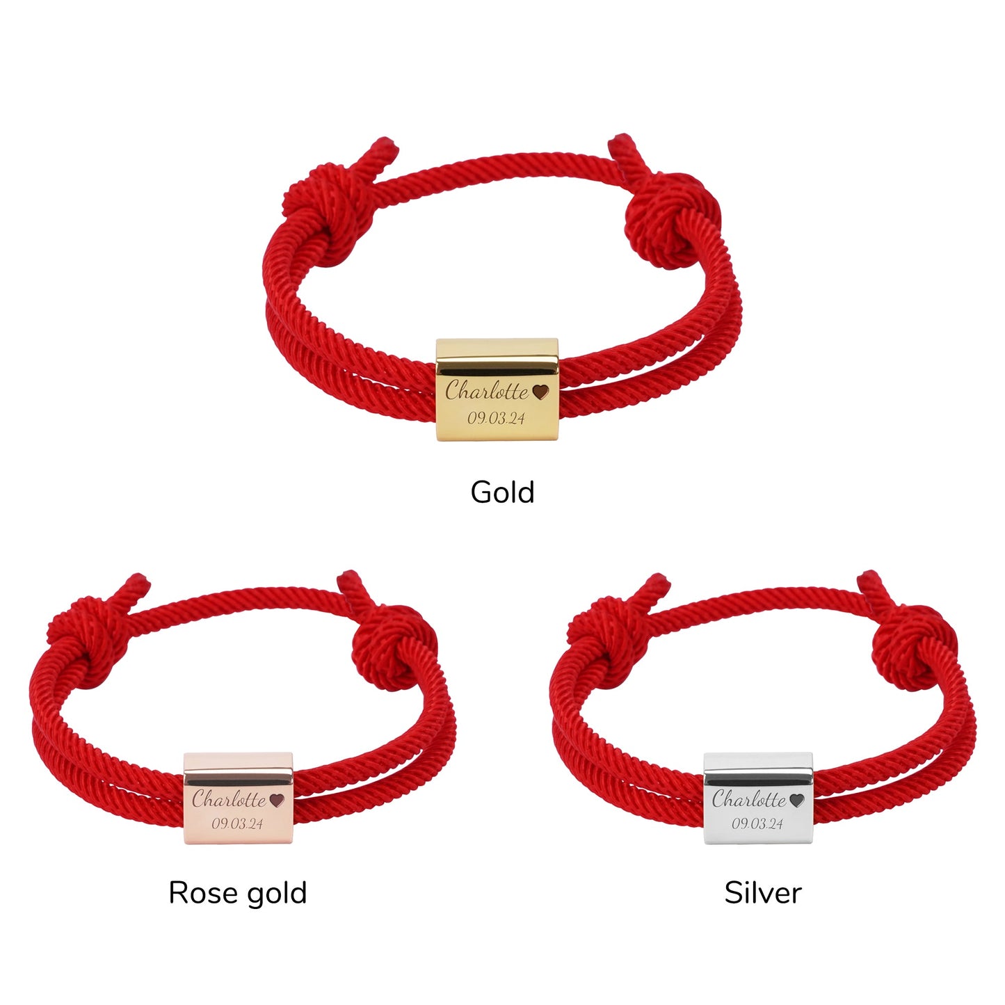 Custom Engraved Handmade Baby Rope Bracelet