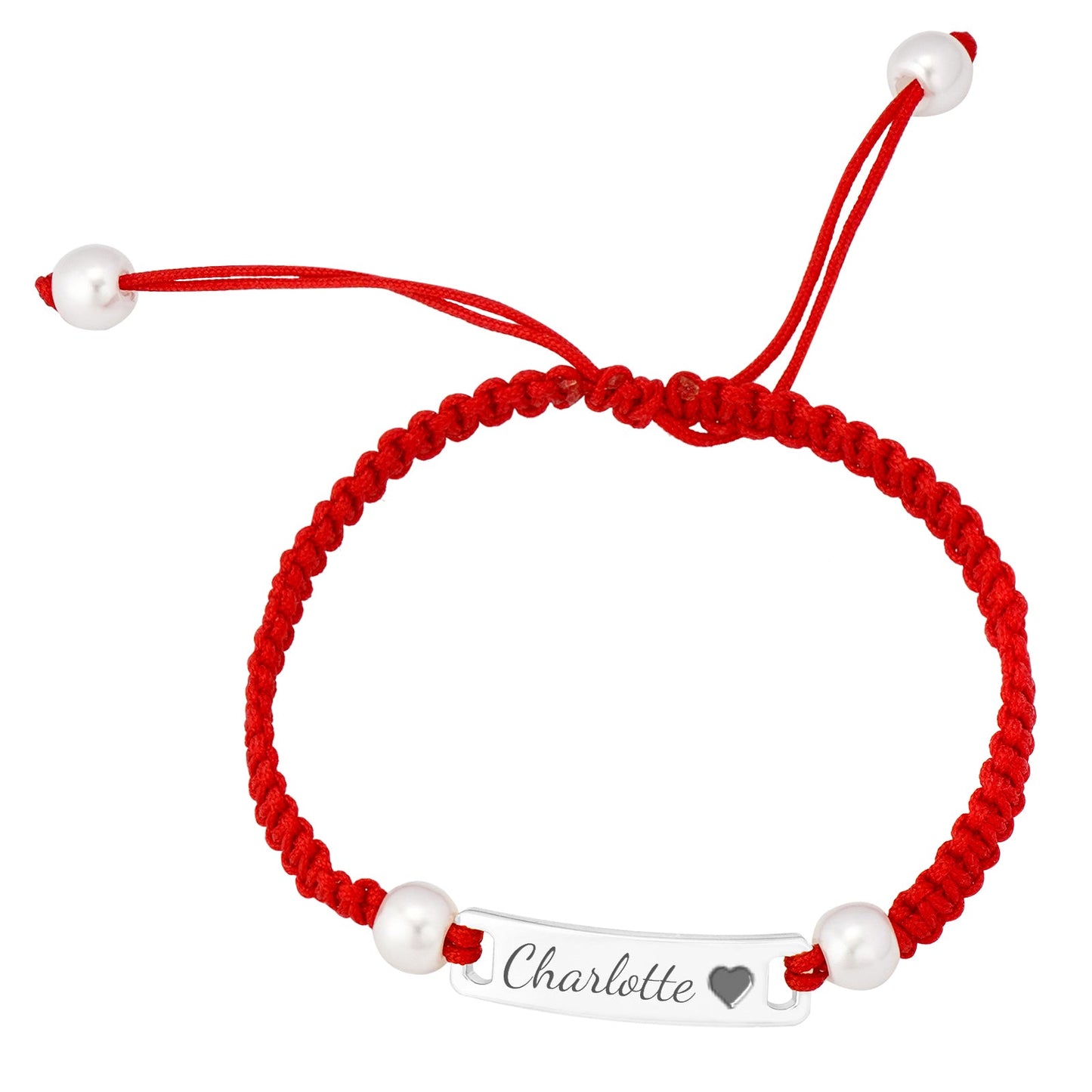 Hand-woven Red Cord Personalized Name Bracelet for Girls